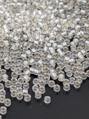 Silver-Lined Frosted Crystal Size 15/0 Toho Round 2.5" tube