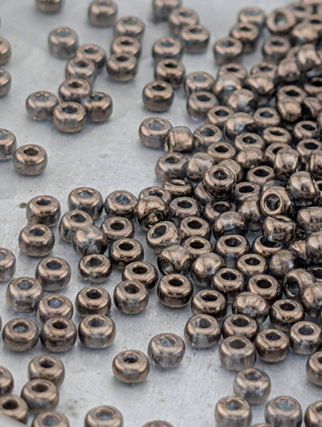 Seed Beads: Transparent Crystal Bronze Czech Glass (Preciosa 8/0, 15g)