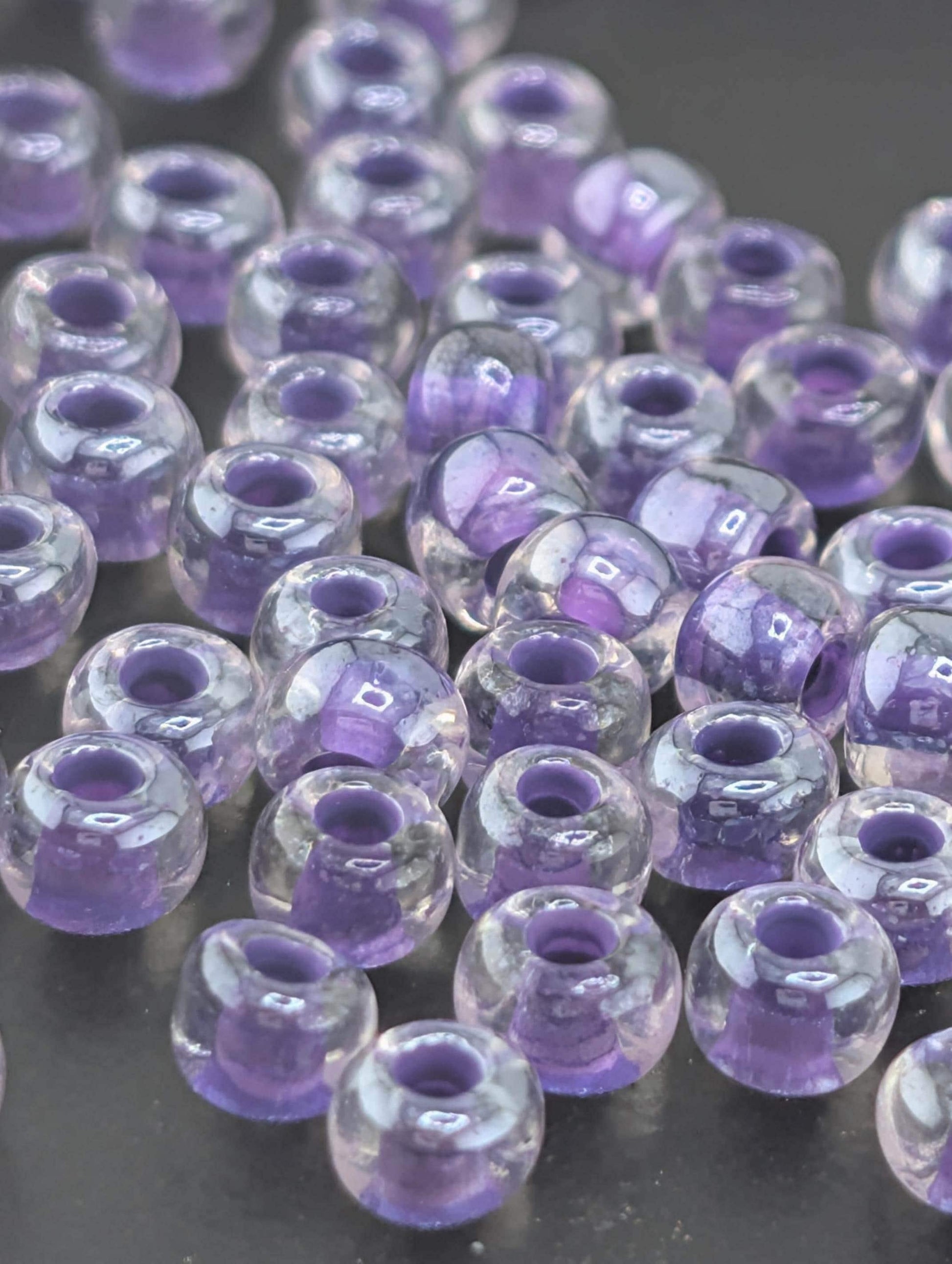 Seed Beads: Preciosa Transparent Terra Violet Lined (8/0, 15g ~630 pcs)