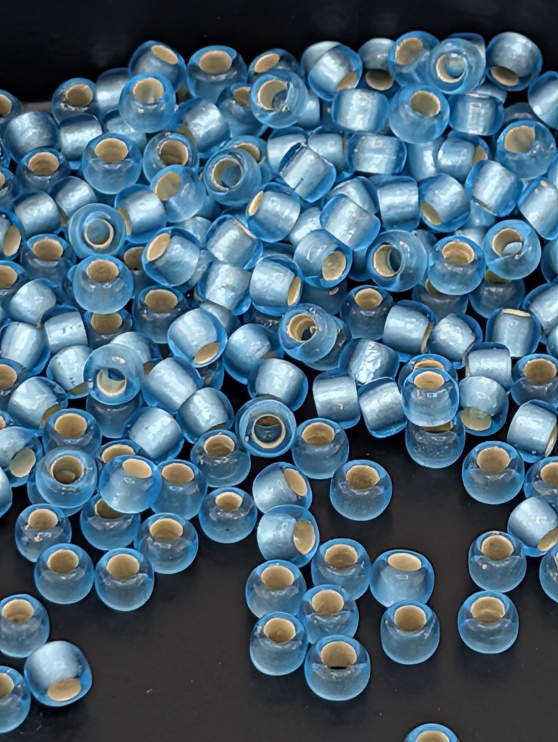 Frosted Aquamarine Toho Japanese Seed Beads: Size 8/0, 2.5" Tube ~8-9g