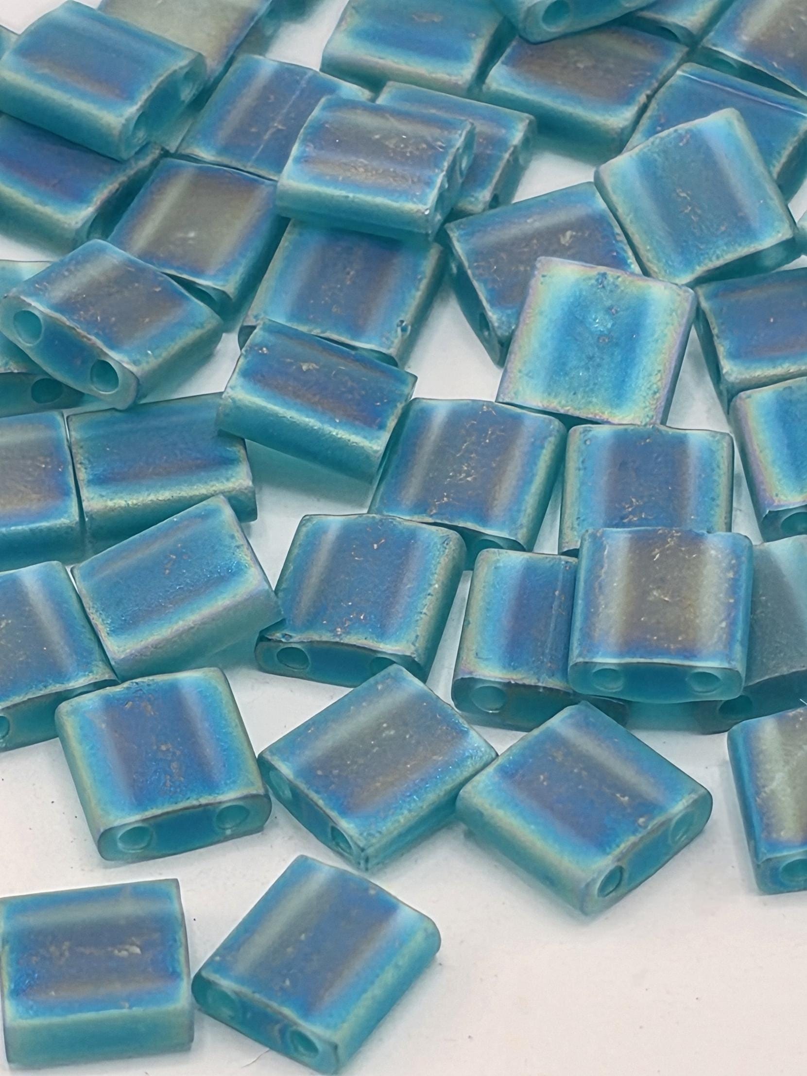 TL2405FR-Miyuki Tila Beads:Dark Teal T/MAIR (7.5g pkg)