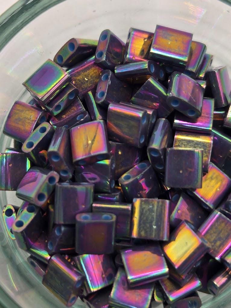 TL1898-Miyuki Tila Beads:Plum Gold R/L (7.5g pkg)