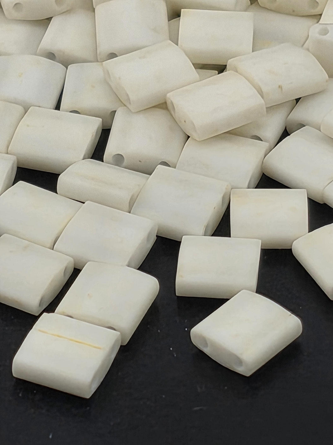 TL2021-1-Miyuki Tila Beads:Opaque matte Cream (7.5g pkg)