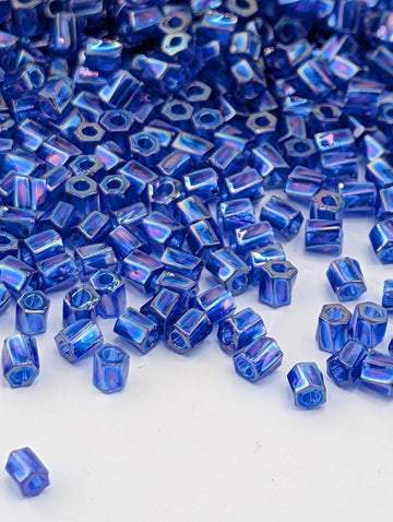 Cobalt Blue Translucent Rainbow Miyuki Twist Size 10/0 (15g Pkg)
