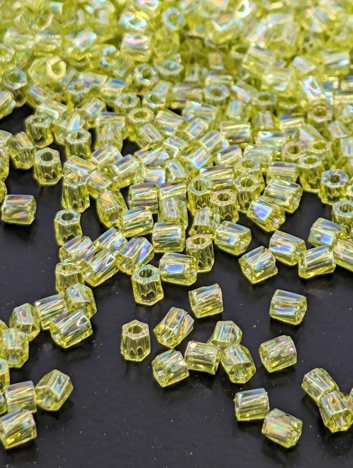 Lime Green Translucent Rainbow Miyuki Twist Size 10/0 (15g Pkg)