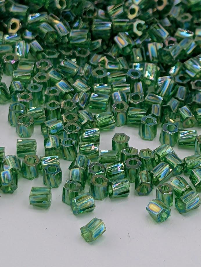 Green Translucent Rainbow Miyuki Twist Size 10/0 (15g Pkg)