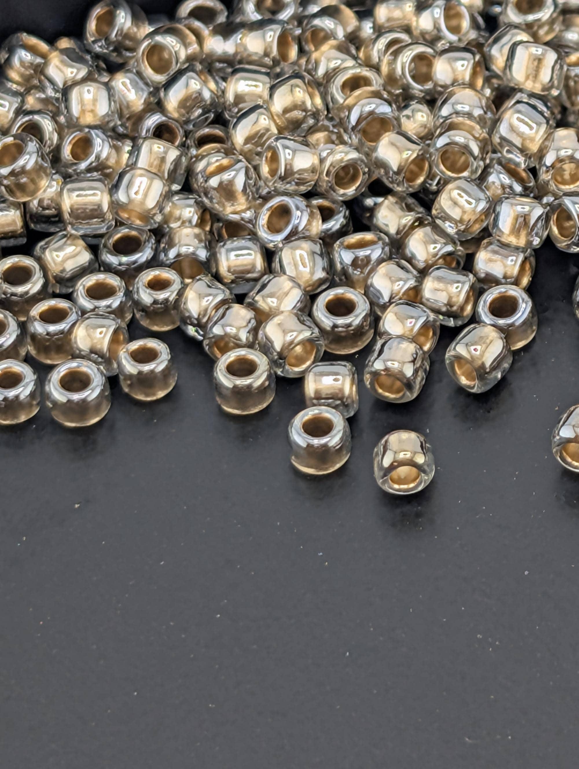 Toho Japanese Seed Beads: Black Diamond Gold-Lined - Size 8/0, 2.5" Tube