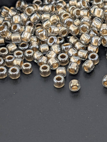 Toho Japanese Seed Beads: Black Diamond Gold-Lined - Size 8/0, 2.5" Tube