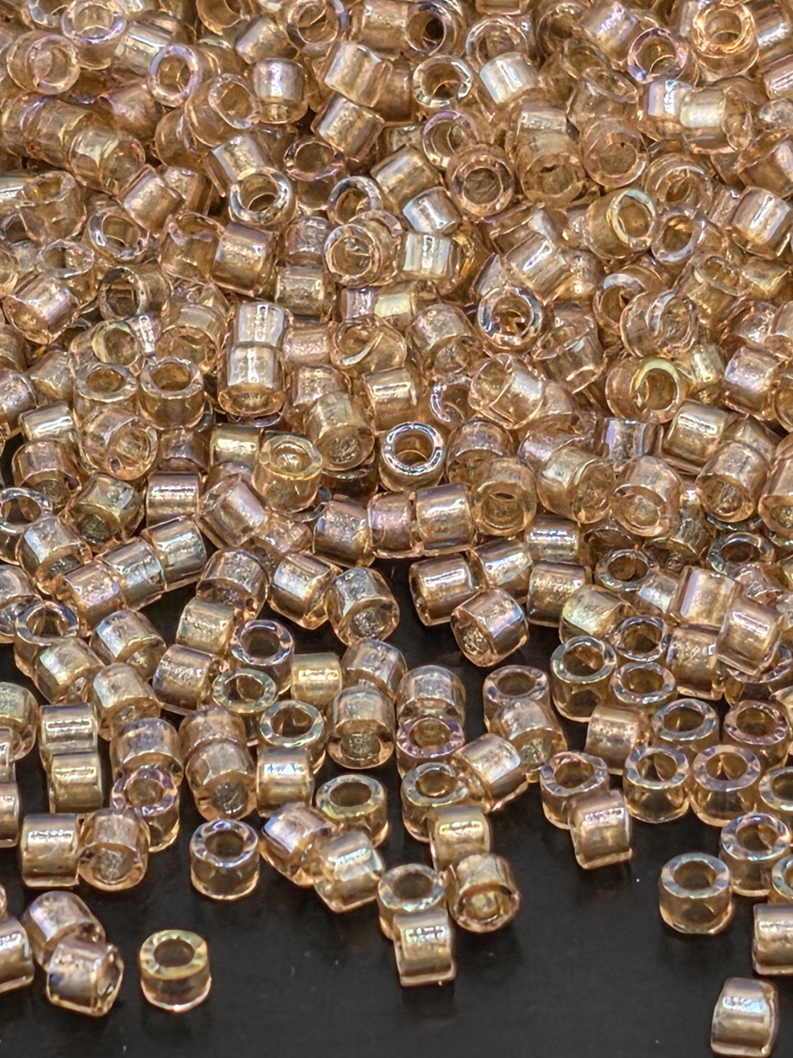 DB2373:Creamrose Inside Color Lined Rainbow Duracoat Miyuki Delica (Size 11, 7 grams, ~1400 beads)