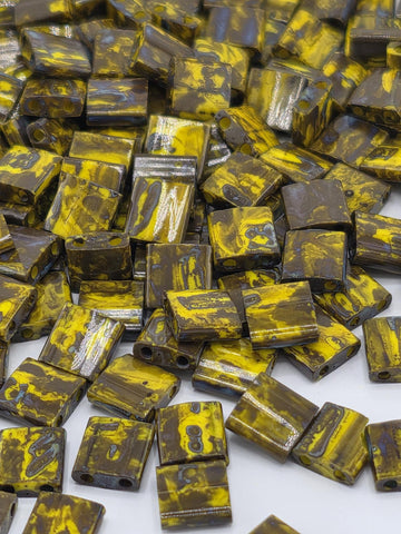 TL4519 Miyuki Tila Beads Peridot & Moss Pi