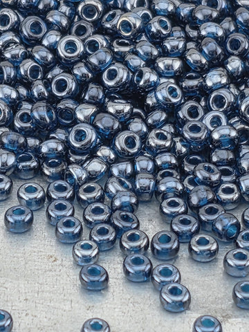 Preciosa Czech Glass Beads: Transparent Dark Aquamarine (8/0, 15g Pack)