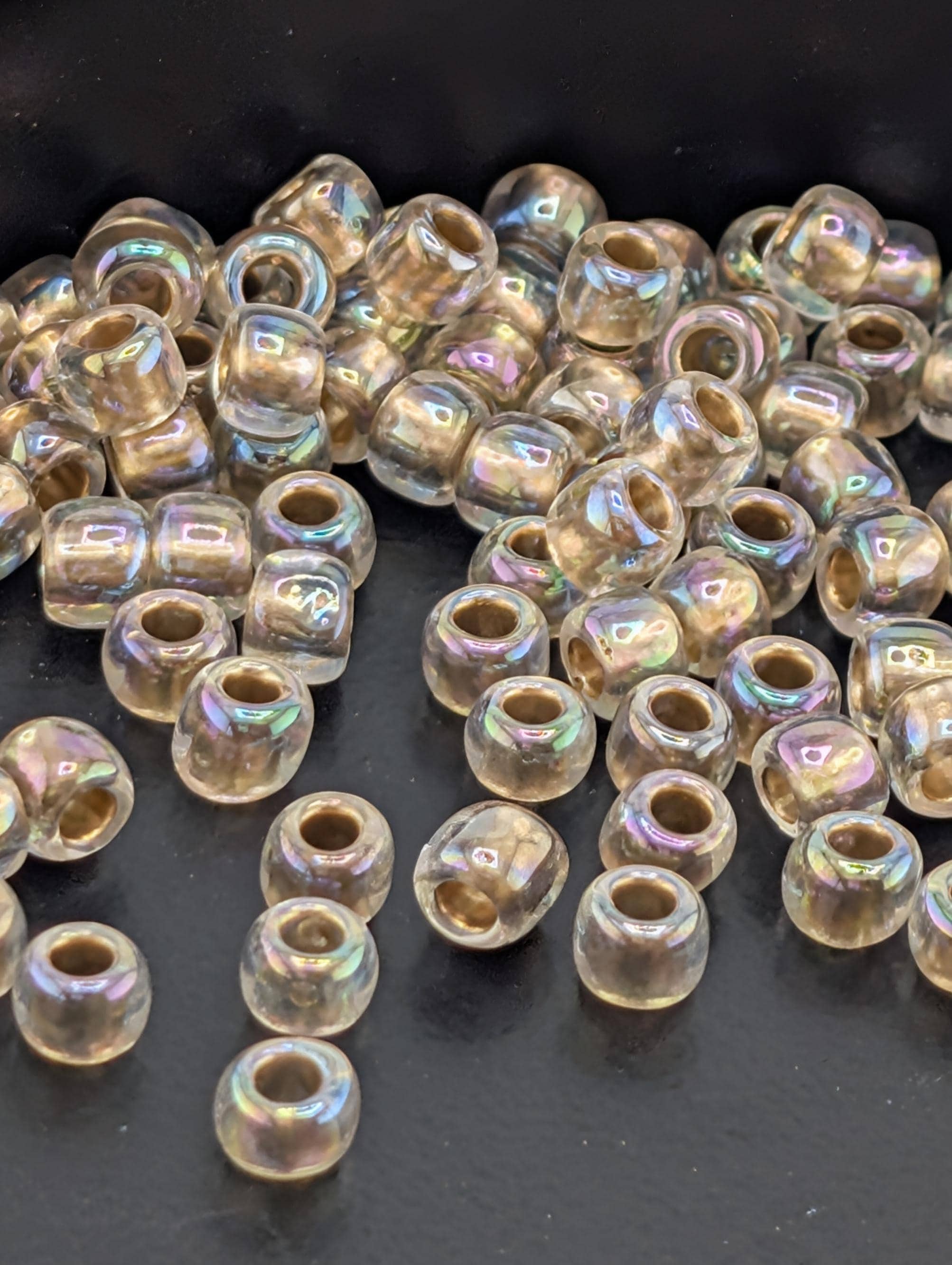 Toho Japanese Seed Beads: Gold-Lined Rainbow - Size 6/0, 2.5" Tube