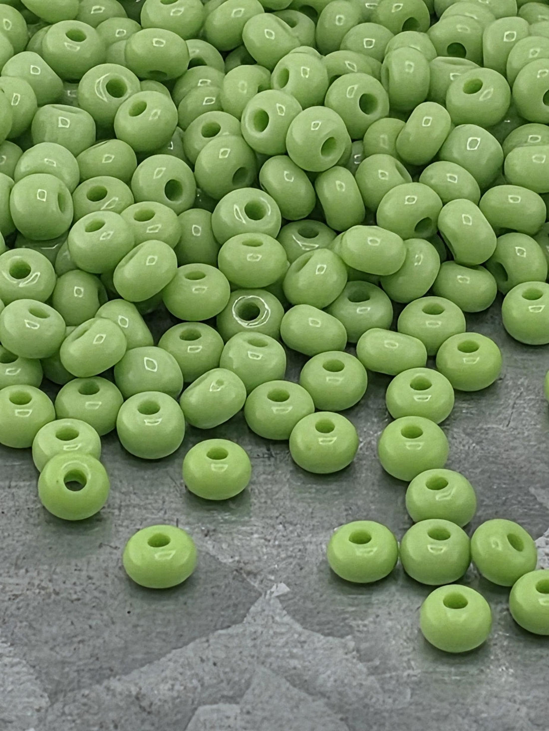 Seed Beads: Preciosa Size 6, Opaque Lime Green - Czech Glass