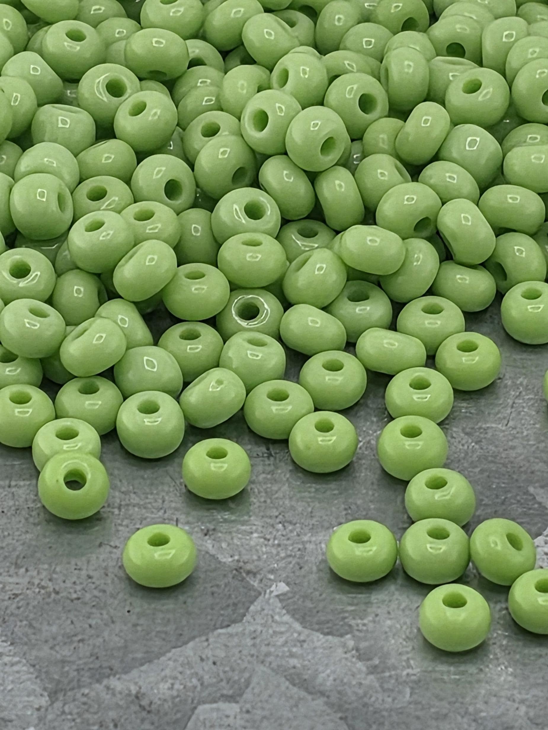 Seed Beads: Preciosa Size 6, Opaque Lime Green - Czech Glass