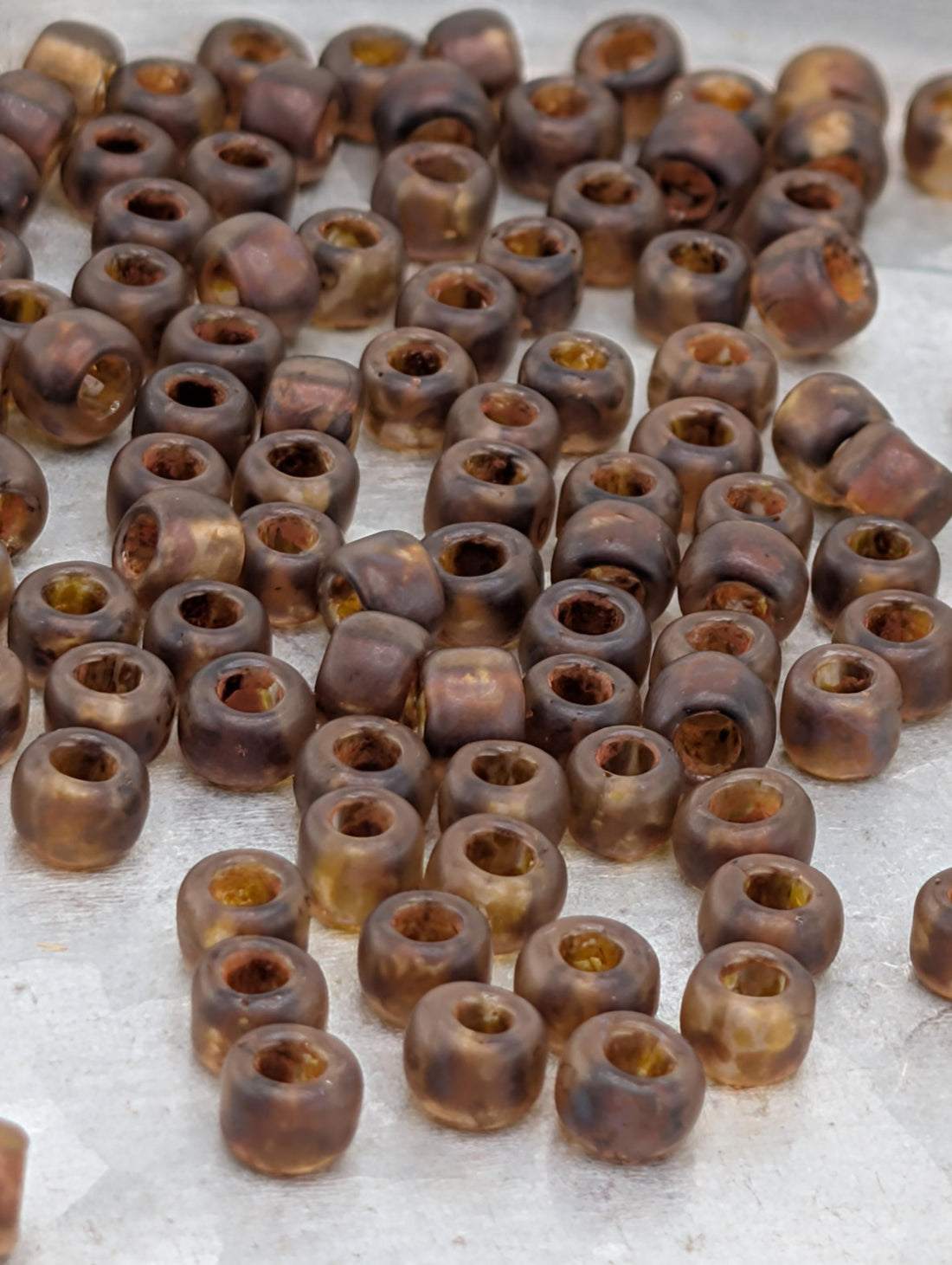 Toho Japanese Seed Beads Frosted Light Amet Tubes (Size 6/0, 2.5 Inch)