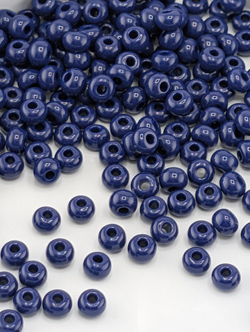 Seed Beads: Navy Blue Czech Glass Preciosa (Size 6, 20g Tube)