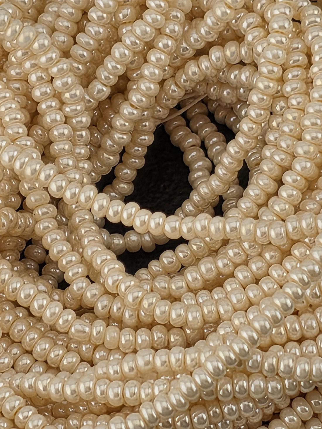 Czech Glass Seed Beads - Preciosa 11/0 Eggshell, 6-string/20" half-hank