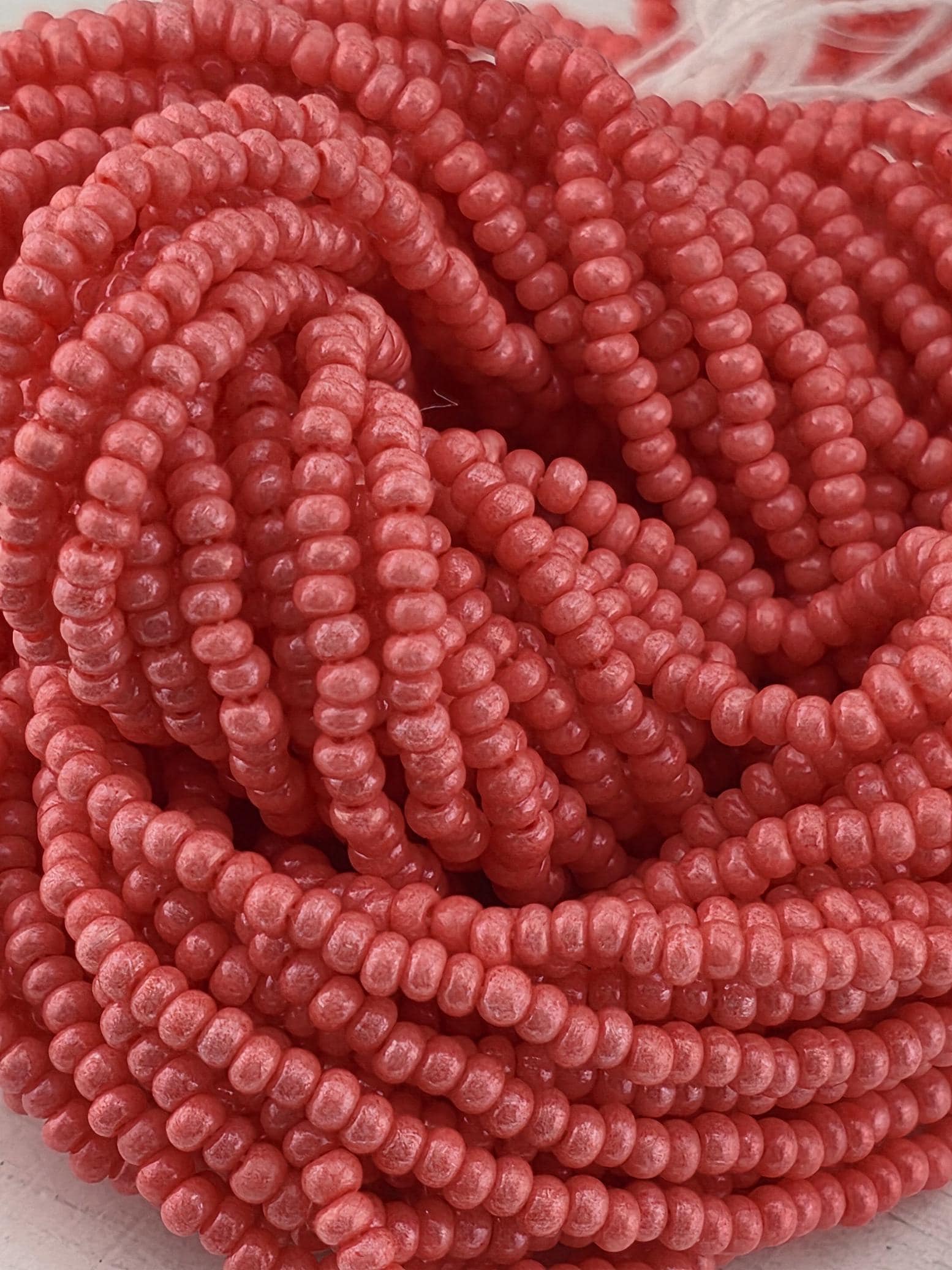 Preciosa 11/0 Czech Op Pink Dyed Terra-6 String/Hnk-Appx 18 Gms