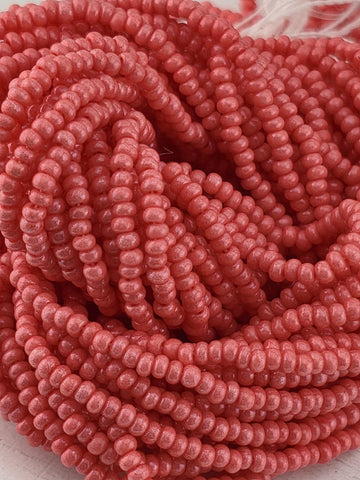 Preciosa 11/0 Czech Op Pink Dyed Terra-6 String/Hnk-Appx 18 Gms