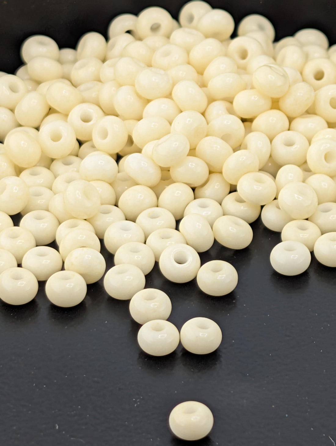 Preciosa Size 6 Seed Beads - White Opaque Czech Glass, 20g