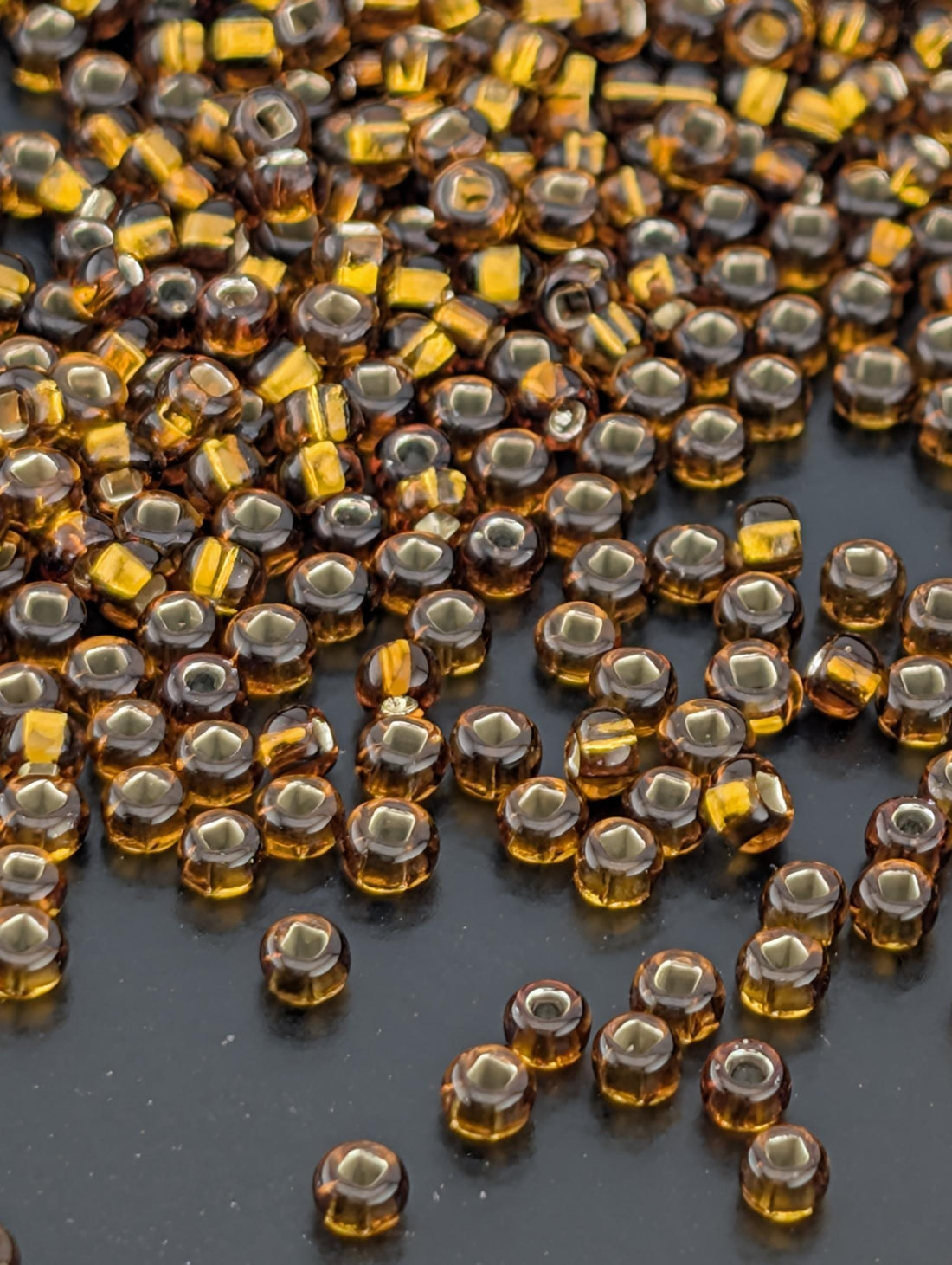 Preciosa 11/0 Seed Beads Light Smoked Topaz Silver Lined Preciosa Glass (Size 11/0 ) - 15g - Czech Glass Rocaille for Jewelry Making