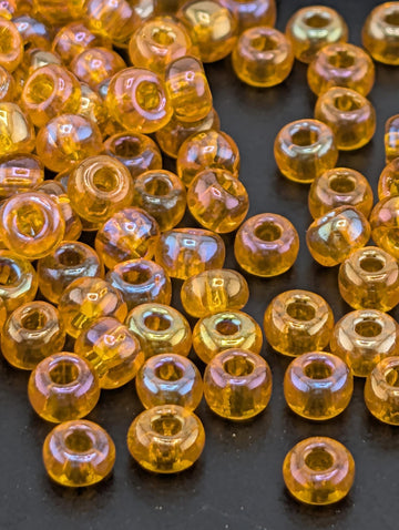 Seed Beads 6/0: Preciosa Transparent Orange AB - Czech Glass, 15g