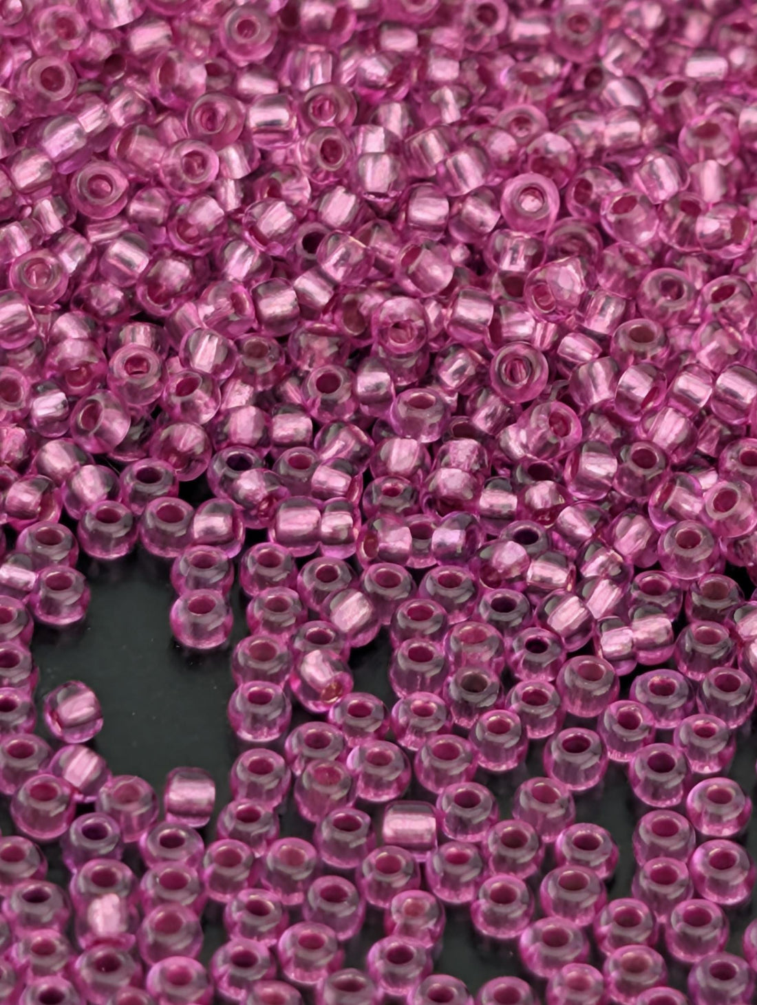 Preciosa 11/0 Seed Beads Dark Pink SilverLined Size 11/0 - 15g - Czech Glass Rocaille for Jewelry Making
