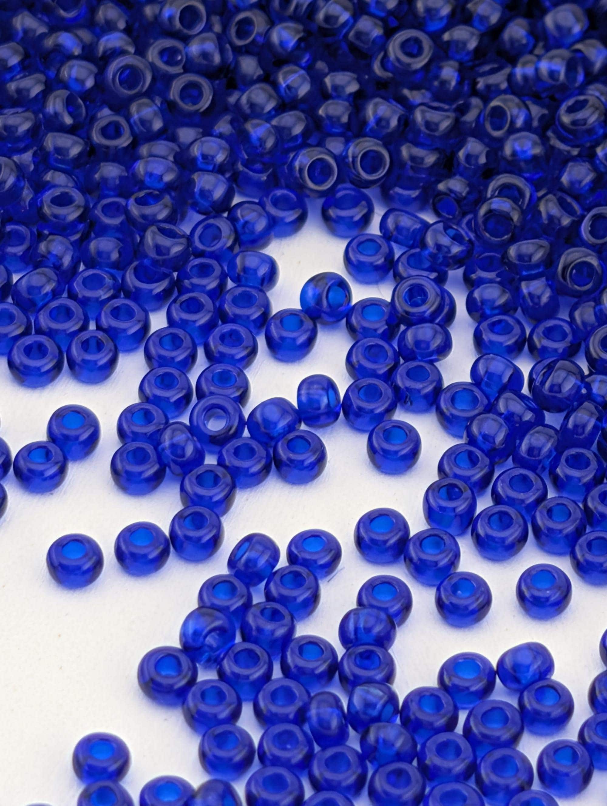 Preciosa 10/0 Seed Beads Transparent Cobalt Blue (Size 10/0 ) - 15g - Czech Glass Rocaille for Jewelry Making