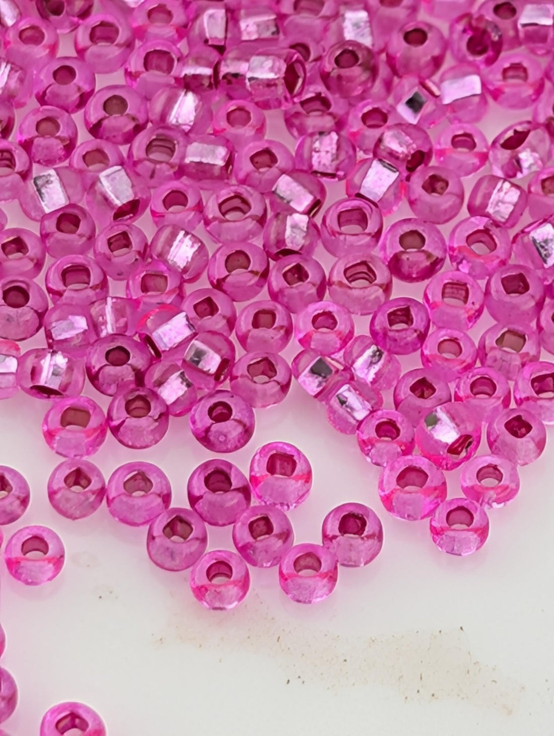 Preciosa Seed Beads Seed Beads Transparent Fuchsia (Size 11 ) - 15g - Czech Glass Rocaille for Jewelry Making