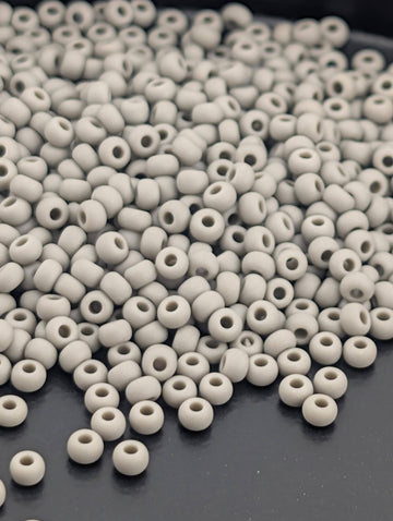 Preciosa 10/0 Seed Beads Matte Grey Size 10/0 - 15g - Czech Glass Rocaille for Jewelry Making