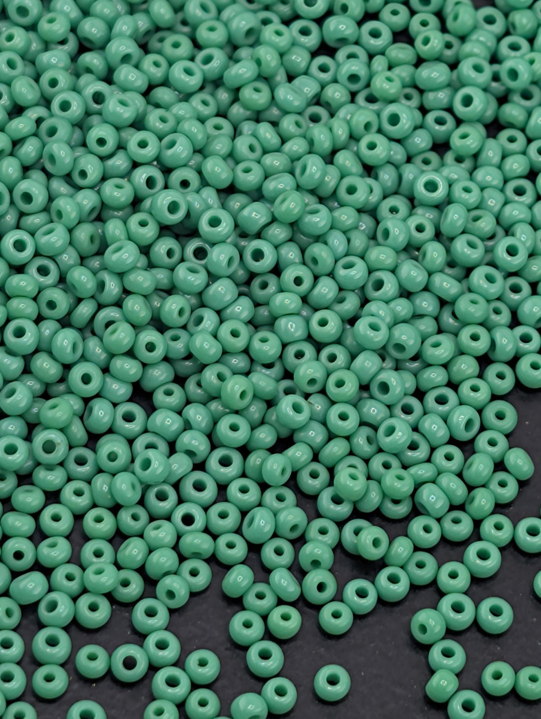 Preciosa Opaque Green Seed Beads (Size 15/0, 2.5" Tube, 9g)