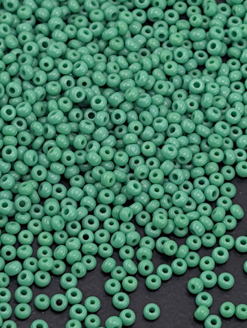 Preciosa Opaque Green Seed Beads (Size 15/0, 2.5" Tube, 9g)