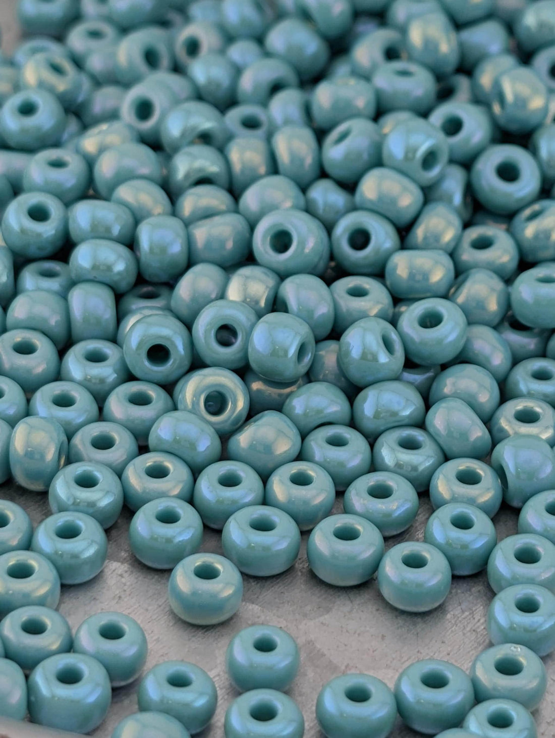 Preciosa Seed Beads: Size 6 Turquoise Green - Opaque Czech Glass