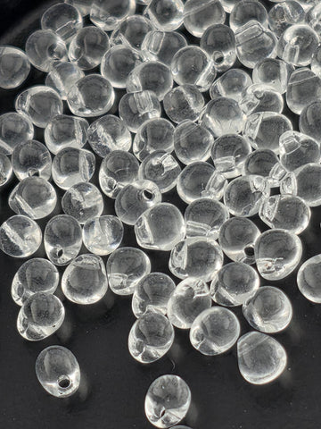 Miyuki Drop Crystal Beads: Clear, Tiny 3.4mm, 15g Pack