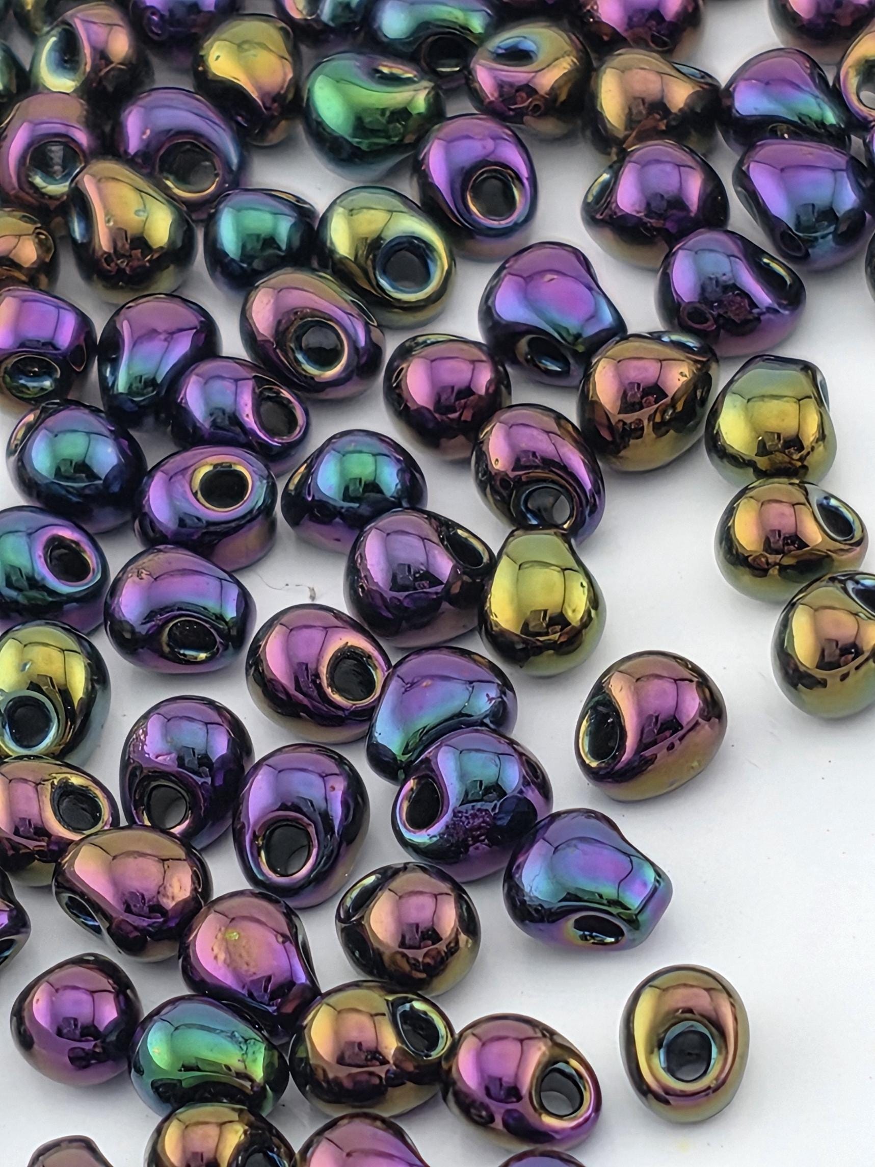 Miyuki Drop Beads: Violet Metallic Matte Rainbow (3.4mm, 15g)