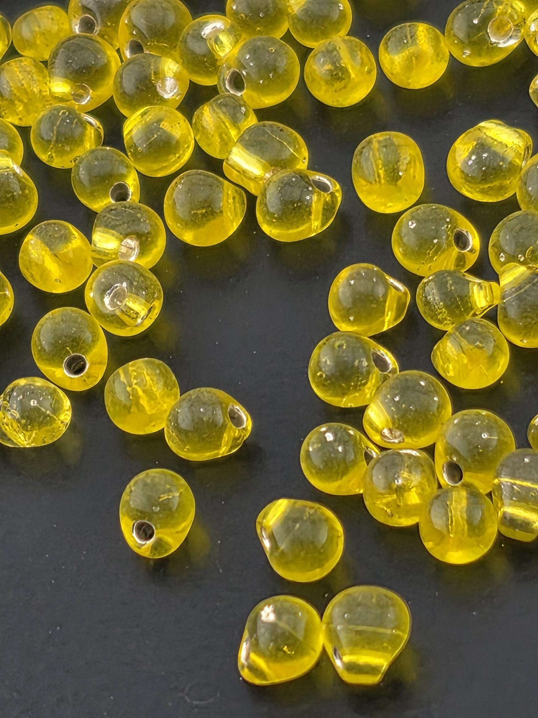 Miyuki Yellow Drop Beads, Silver-Lined (3.4mm, 15g Pack)