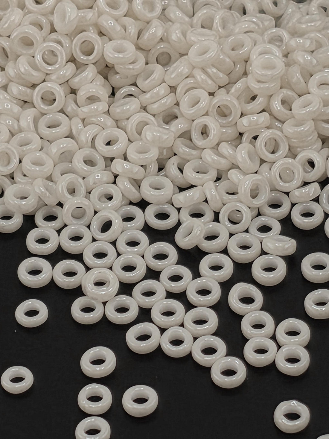 Miyuki Spacer Beads: Limestone Opaque Luster - 2.2mm Size