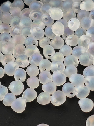 Miyuki Drop Beads: 3.4mm Matte Rainbow Crystal, 15g Pack