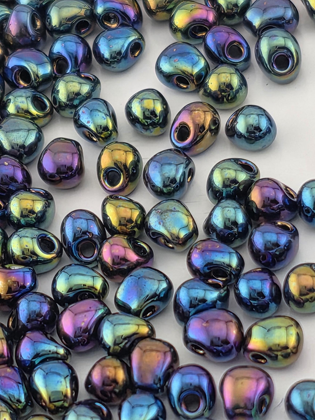 Emerald Miyuki Drop Beads: Matte Rainbow Finish, 15g Approx 270pcs