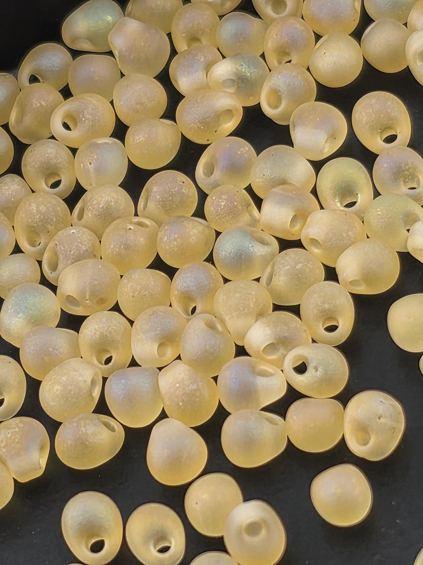 Miyuki Drops Light Gold Translucent Matte Rainbow