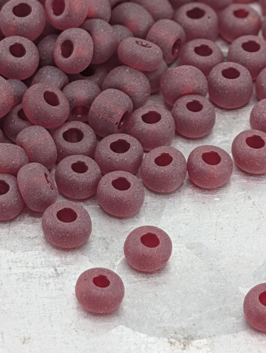 Preciosa Size 6 Seed Beads: Transparent Matte Garnet, 15g Package
