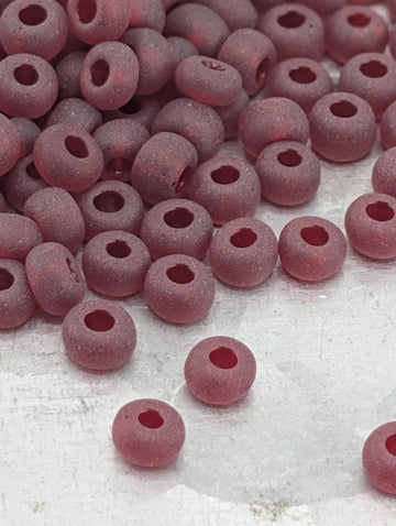 Preciosa Size 6 Seed Beads: Transparent Matte Garnet, 15g Package