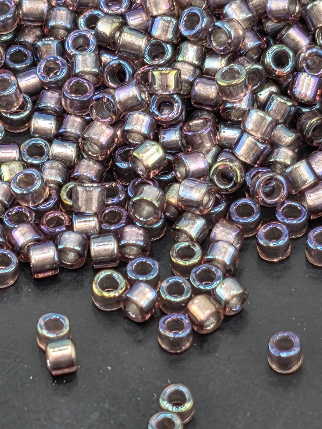 DB1760:Amethyst/Violet Inside Color Lined Sparkle Rainbow Miyuki Delica (Size 11, 7 grams, ~1400 beads)