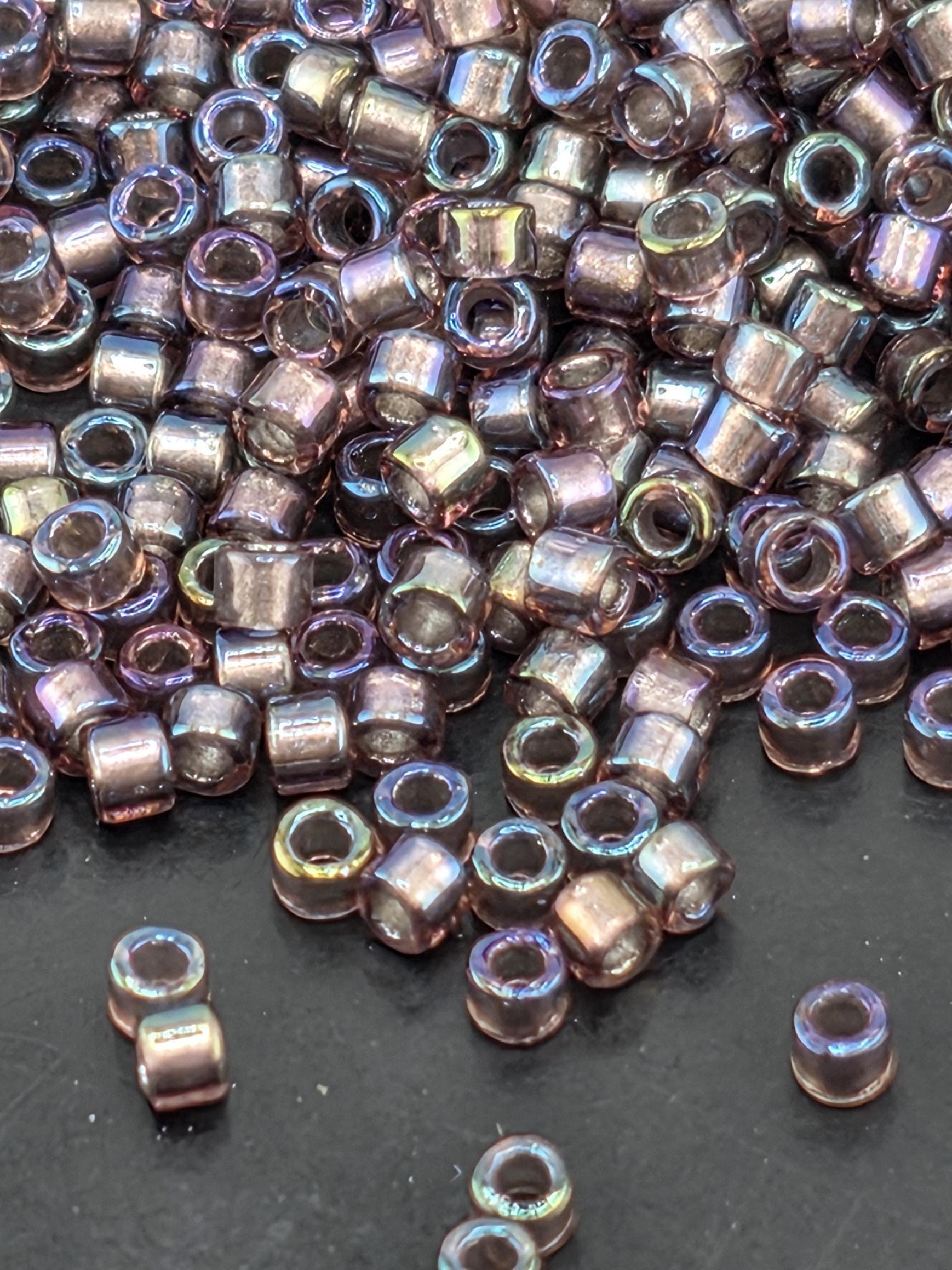 DB1760:Amethyst/Violet Inside Color Lined Sparkle Rainbow Miyuki Delica (Size 11, 7 grams, ~1400 beads)