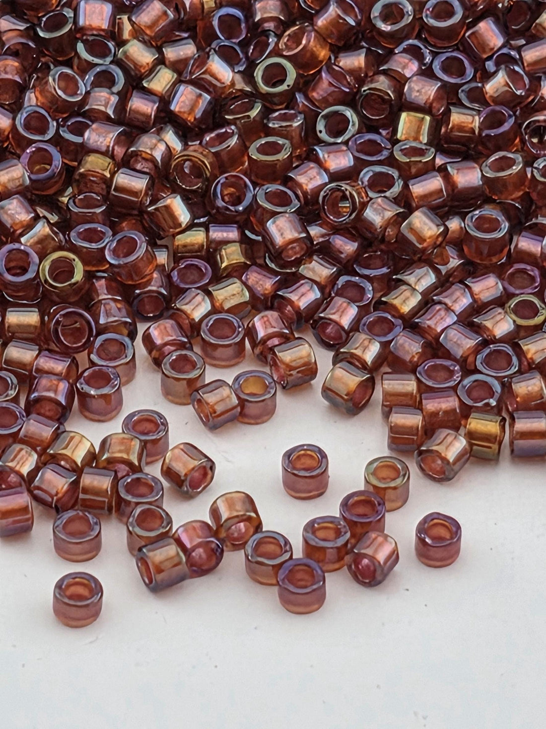 DB1750:Lavender/Sarsaparilla Inside Color Lined Sparkle Rainbow Miyuki Delica (Size 11, 7 grams, ~1400 beads)