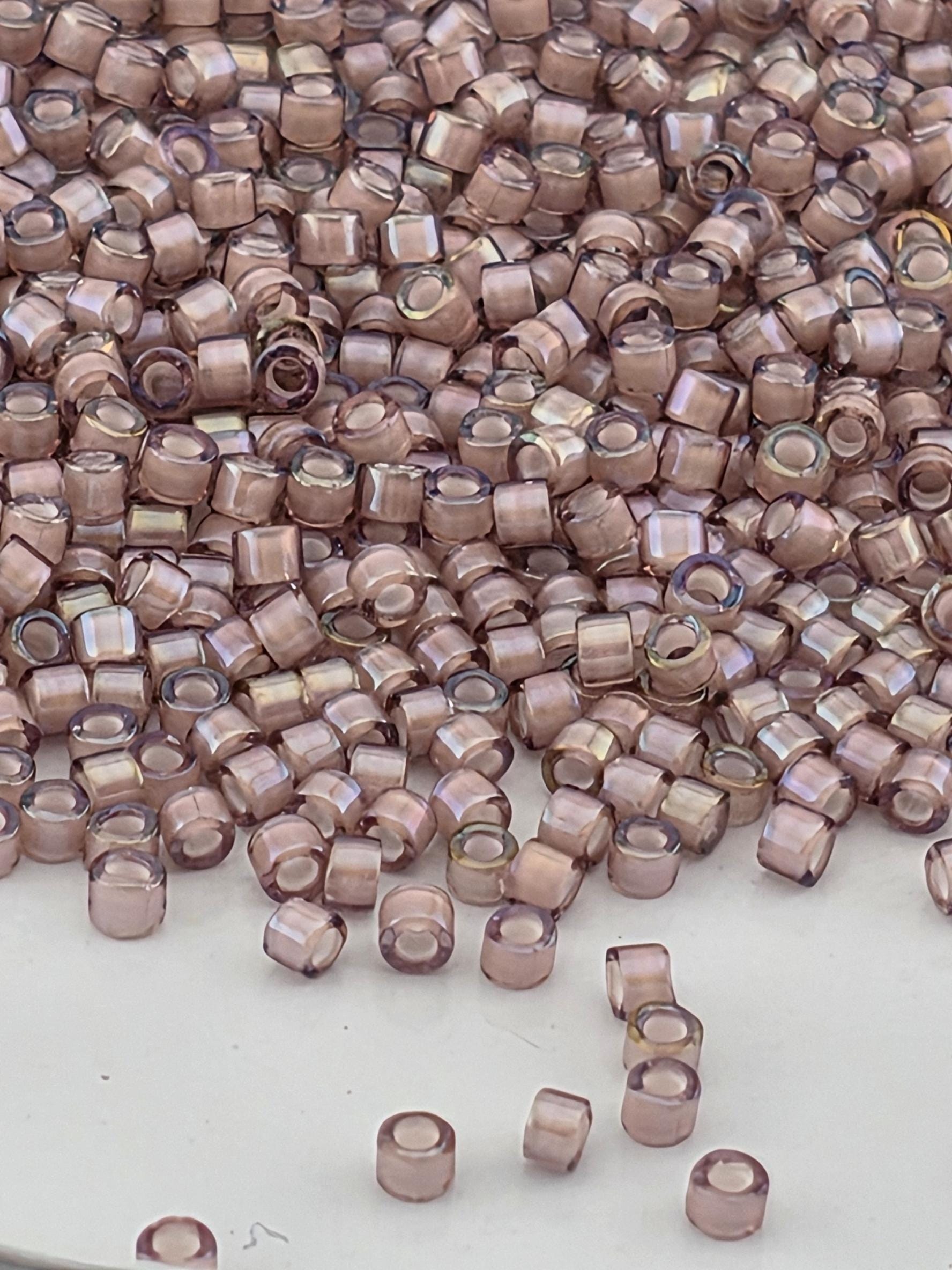 DB1791:Heather Cashmere/White Inside Color Lined Rainbow Miyuki Delica (Size 11, 7 grams, ~1400 beads)