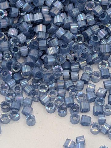 DB1882:Grey-Teal Satin I/D/R (6 Gm Ea) Miyuki Delica (Size 11, 7 grams, ~1400 beads)