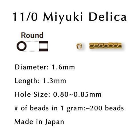 DB1814:New Fern Satin (D) (6 Gm Ea) Miyuki Delica (Size 11, 7 grams, ~1400 beads)