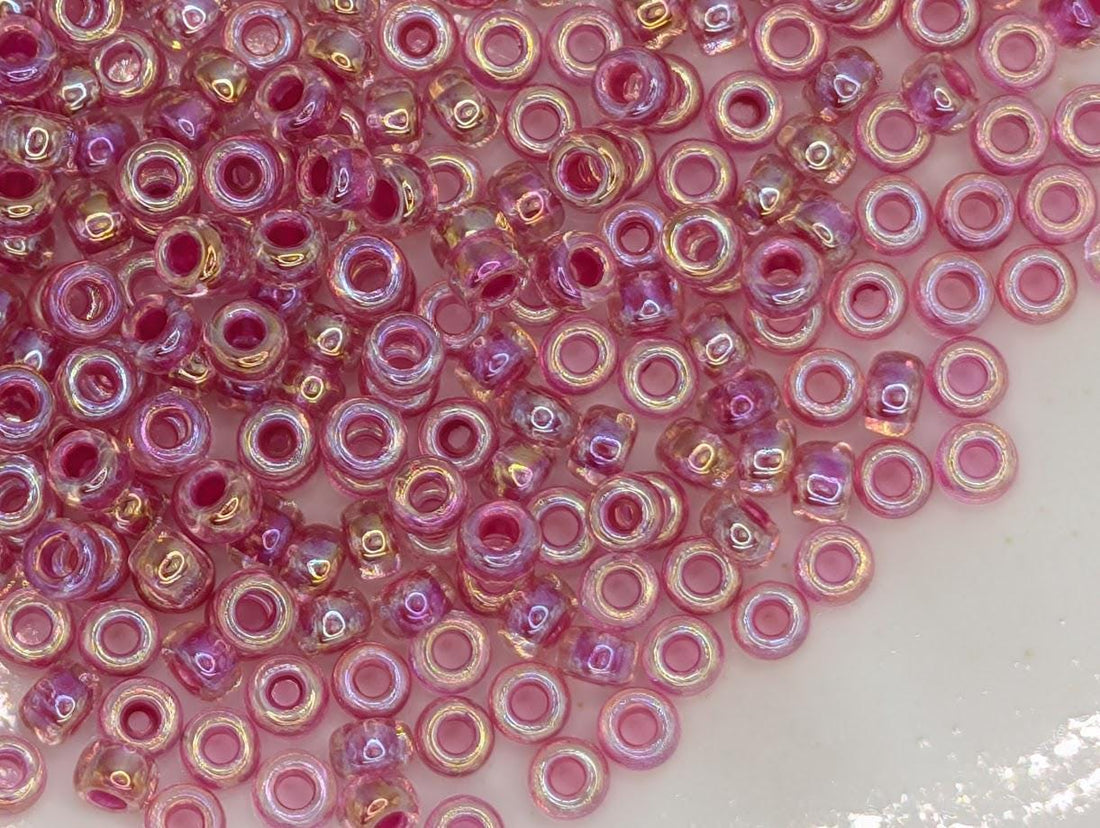 Miyuki Rocailles Beads: Candle Lit Pink 11/0 - Inside Color Lined, 20g