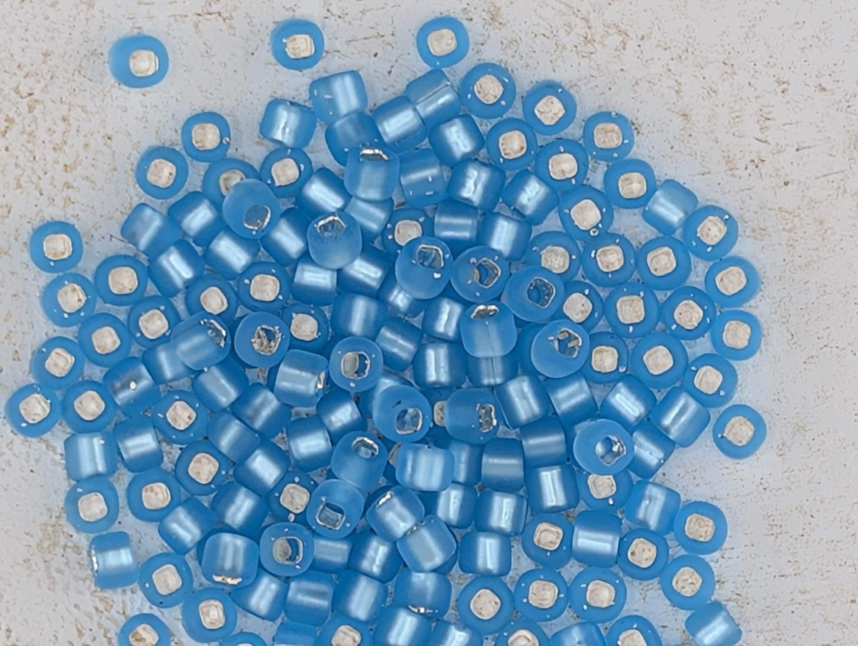 Matsuno Seed Beads Size 6: Matte Light Aqua, Silver Lined, 15g Pack